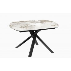 Kheops Extending Dining Table 130/190 - Calcatta Marble - Black lacquered steel legs