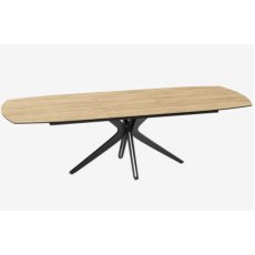 Vancouver Extending Dining Table 200/260 - Light Oak - Black lacquered steel legs