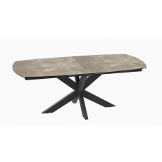 Phoenix Extending Dining Table 200/260 - Argile - Black lacquered steel legs