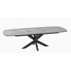 Phoenix Extending Dining Table 200/260  - Silver - Black lacquered steel legs