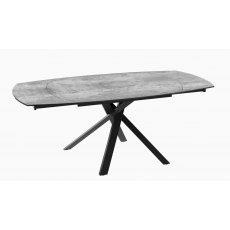 Kheops Extending Dining Table 130/190 - Silver - Black lacquered steel legs