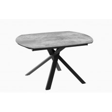 Kheops Extending Dining Table 130/190 - Silver - Black lacquered steel legs