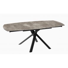 Kheops Extending Dining Table 130/190 - Argile - Black lacquered steel legs