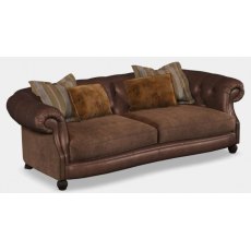 Tetrad Kensington Collection Midi Settee Vintage Velvet/Leather Mix