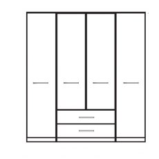 Zambia Collection Functional units with passepartout frame/ 4 Door 2 Drawer / Handles in silver