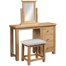 Thetford Single Pedestal Dressing Table And Stool / Oak
