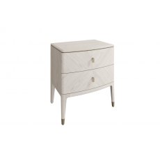Sassari Bedside Table 2 Drawer - Stone