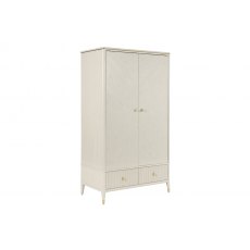 Sassari Wardrobe 2 Door & 2 Drawer  - Stone