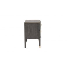 Sassari Bedside Table 2 Drawer - Ebony