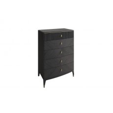 Sassari Tall 5 Drawer Chest - Ebony