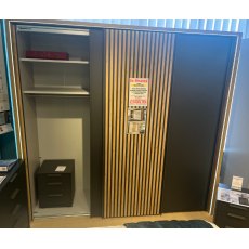 Groove / Denver 225cm Sliding Wardrobe 2x3 Drawer Bedsides 1x5 Drawer Chest