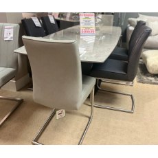 Veneto 180cm - 220cm Extending Dining Table 2x Light Grey 4 Dark Grey Chairs + Sideboard