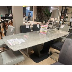 Veneto 180cm - 220cm Extending Dining Table 2x Light Grey 4 Dark Grey Chairs + Sideboard