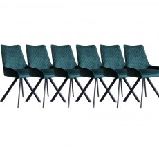 Set of 6 Lusso Dark Green Dining Chair Set of 6 Lusso Dark Green Dining Chair