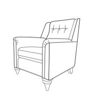 Livingstone Collection Accent Chair - Two Tone Fabrics D Grade Fabric