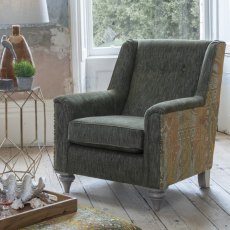 Livingstone Collection Accent Chair - Two Tone Fabrics D Grade Fabric