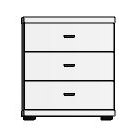 Callisto Plus - 3 Drawer Bedside - Basic Chest - Drawers in carcase colour