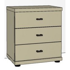 Callisto Plus - 3 Drawer Bedside - Basic Chest - Drawers in carcase colour