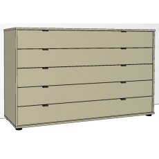 Callisto plus - 5 Drawer Chest - 141cm - Premium Soft Close - Drawers in carcase colour