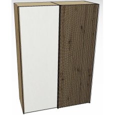 Linear Sliding 150cm 2 Door Robe -1 Decking door Right / Front White Decking in carcase colour
