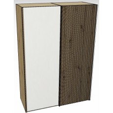 Linear Sliding 200cm 2 Door Robe -1 Decking door Right / Front White Decking in carcase colour 2