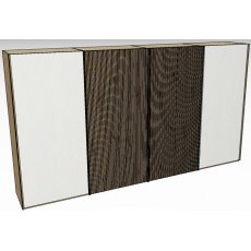 Linear Sliding 400cm 4 Door Robe -2 Decking door in centre / Front White Decking in carcase