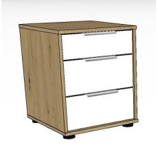 Linear Chest Bedside cabinet 2.5 drawers - Front in white - 40cm Wide x 48cm High