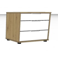 Linear Chest Bedside cabinet 2.5 drawers - Front in white - 60cm Wide x 48cm High