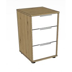 Linear Chest Bedside cabinet 2.5 drawers - Front in white - 40cm Wide x 63cm High