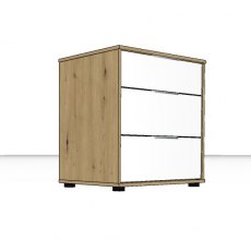 Linear Chest Bedside cabinet 2.5 drawers - Front in white - 60cm Wide x 63cm High