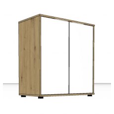 Linear Chest Dresser 2 doors with one full-width shelf - Front in white - 80cm Wide x 86cm High