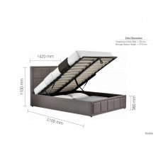 Cube Double Ottoman Bedstead - Grey