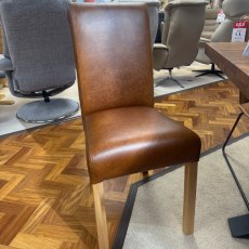 Pair of Country Leather Roll Back Chairs