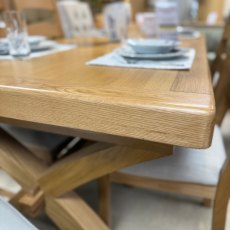 Tenby Oak Cross Leg Dining & 6 Ladder Back Chairs with Cushions