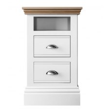Burford Bedroom Oak Top 2025 Wide 2 Drawer Open Shelf bedside W 53cm x D 42.8cm x H 74.9cm