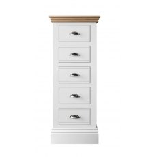 Burford Bedroom Oak Top 2025 5 Drawer Narrow Chest W 43cm X D 47.8cm x H 113.3cm