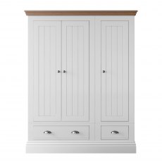Burford Bedroom Oak Top 2025 3 Door Small Hanging + 2 Drawer Robe W 146.8cm x D 58.3cm x