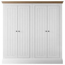 Burford Bedroom Oak Top 2025 4 Door Small All Hanging Robe W 184cm x D 58.3cm x H 196cm