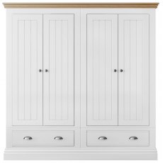 Burford Bedroom Oak Top 2025 4 Door Small Hanging + 2 Drawer Robe W 184cm x D 58.3cm x H