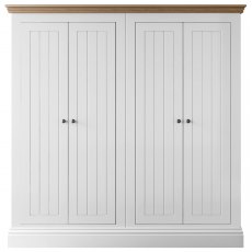 Burford Bedroom Oak Top 2025 Low 4 Door Large All Hanging Robe W 244cm x D 58.3cm x H 156