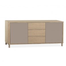 Strasbourg Sideboard 2 Doors - 3 drawers -180cm / Lamulux Misty Oak & 2 Doors Stonegrey Strasbourg Sideboard 2 Doors - 3 drawers -180cm / Lamulux Misty Oak & 2 Doors Stonegrey