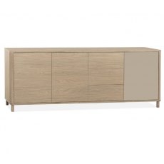 Strasbourg Sideboard 3 Doors - 3 drawers -240cm / Lamulux Misty Oak & 1 Door Stonegrey Strasbourg Sideboard 3 Doors - 3 drawers -240cm / Lamulux Misty Oak & 1 Door Stonegrey