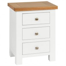 Thetford 3 Drawer Bedside  / White