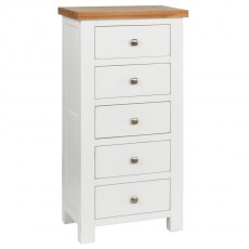 Thetford 5 Drawer Tall Chest  / White