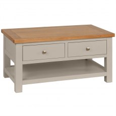 Thetford Dining Collection Coffee Table With 2 Drawers  / Moon Grey
