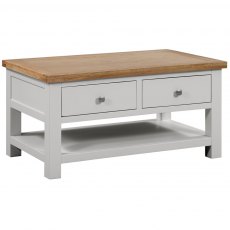 Thetford Dining Collection Coffee Table With 2 Drawers  / Moon Grey