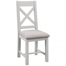 Thetford Dining Collection Cross Back Chair With Fabric Seat  / Moon Grey