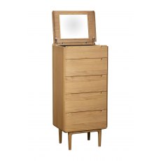 Winchester Bedroom 5 Drawer Tall Chest With Mirror