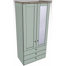 Ardley Bedroom Collection 2 Door 100cm 3 Drawers 1 Mirrored Door Right
