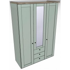 Ardley Bedroom Collection 3 Door 50cm 3 Drawers In Middle 1 Centre Mirrored Door